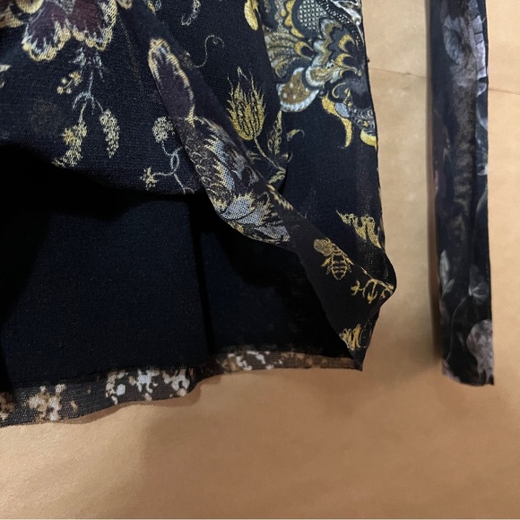 Fuzzi Jean Paul Gaultier Patchwork Mesh Top Long Sleeve Y2K Indie Sleaze Size XS - Picture 8 of 10